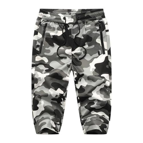 Pantacourt Camouflage Homme Taille Elastique Coupe Droite Pantalon Court Stretch Ete Tissu Confortable