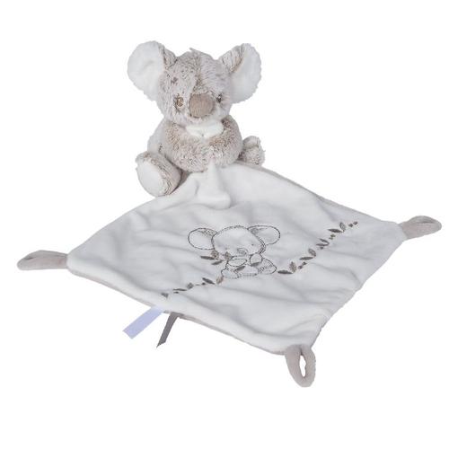 Doudou Koala Nicotoy Nola Mouchoir Blanc Peluche Jouet Naissance Bebe Animal Jungle Beige Blanc