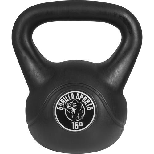 Gorilla Sports - Kettlebells Plastique Noires De 2 À 20 Kg + Lot De 11 Kettlebells Haltères Russes - Poids : 16 Kg