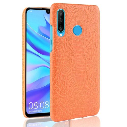 Classique Élégant Étui Pour Huawei P30 Lite Housse De Protection Compatibilité Anti Éraflure Mode Classique D'alligator - Couleur Orange