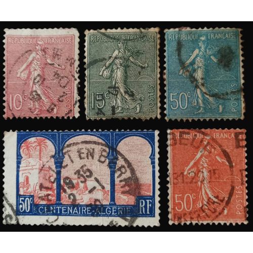 France 1903 À 1926-La Semeuse (Type Ligné) Modèle: Louis Oscar Roty & 1930 Centenaire De L'algérie Française