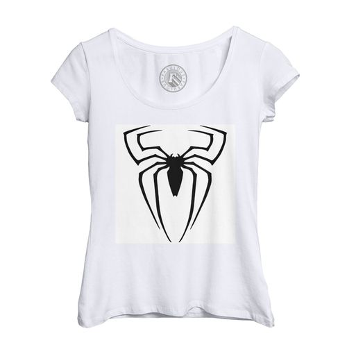 T-Shirt Femme Col Echancré Spiderman Logo Araignee Comics Anime Super Hero
