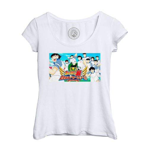 T-Shirt Femme Col Echancré Olive Et Tom Captain Tsubasa Manga Cartoon Japon Football