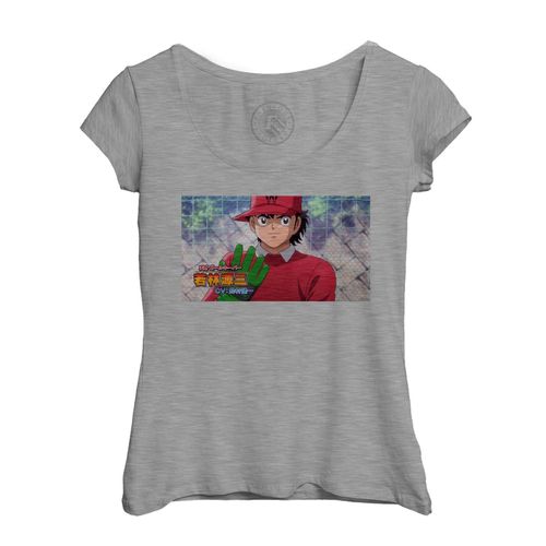 T-Shirt Femme Col Echancré Olive Et Tom Gardien Captain Tsubasa Manga Cartoon Football