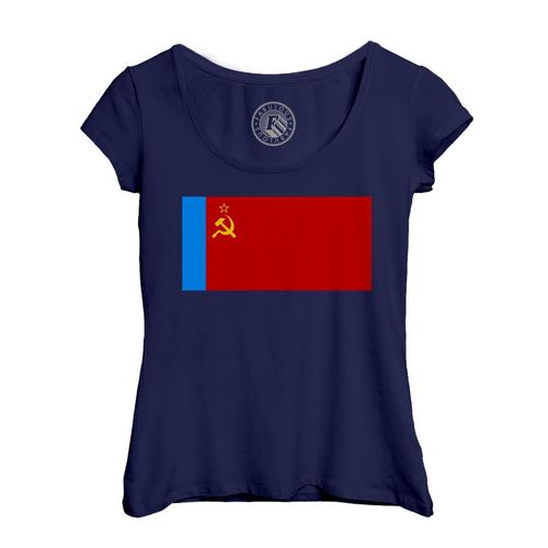 T-Shirt Femme Col Echancré Drapeau Pays Basque Football Sport Equipe Nationale