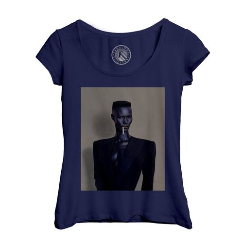 T-Shirt Femme Col Echancré Grace Jones Nightclubbing Mannequin Photo Vintage