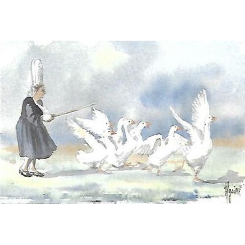 Aquarelle Yves Agaisse - Série Bigoudènes