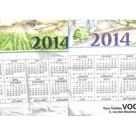 Torchons Calendrier 2014