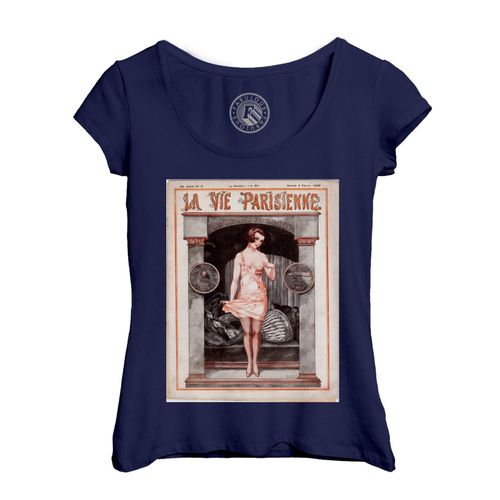 T-Shirt Femme Col Echancré La Vie Parisienne Dessin Femme Magazine Vintage 1924