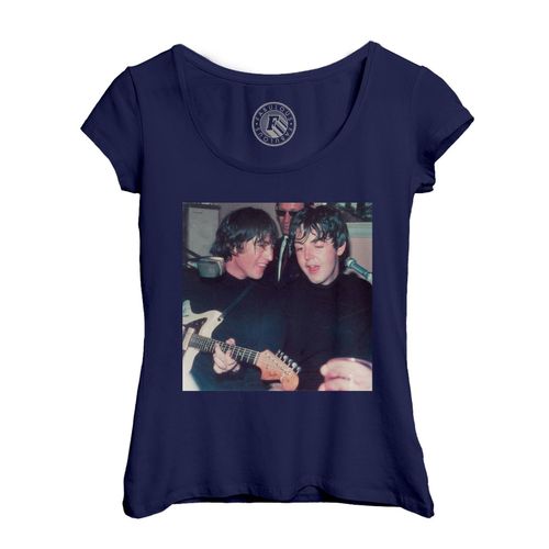 T-Shirt Femme Col Echancré John Lennon Paul Mccartney Radio Show 70's Beatles