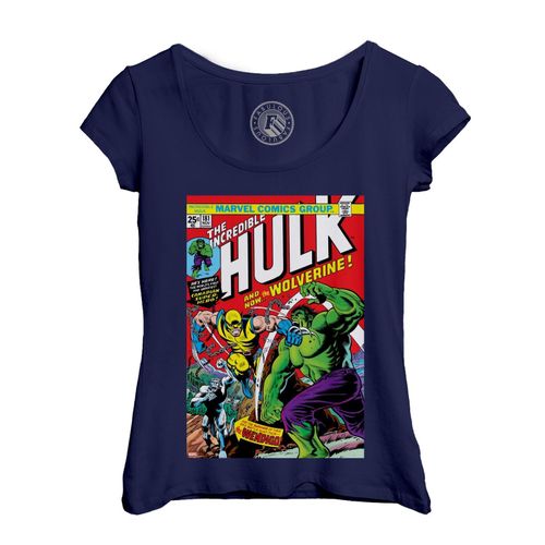 T-Shirt Femme Col Echancré The Hulk And Wolverine Couverture Bd Vintage Comics