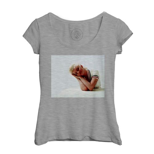 T-Shirt Femme Col Echancré Marilyn Monroe Polo Mannequin Photo Vintage