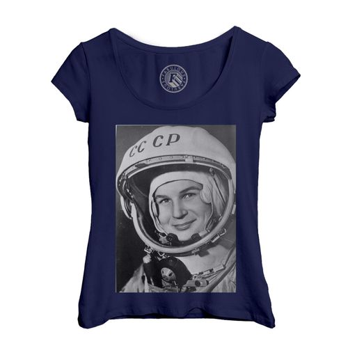 T-Shirt Femme Col Echancré Valentina Terehkova Premiere Femme Dans L'espace Russe