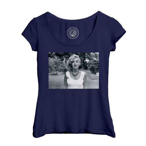 T-Shirt Femme Col Echancré Marilyn Monroe Robe Blanche Mannequin Star 60's