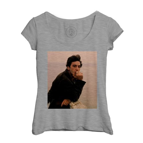 T-Shirt Femme Col Echancré Al Pacino Acteur Scarface Cinema Mafia Italie