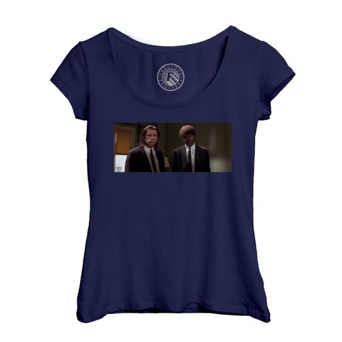 T-Shirt Femme Col Echancré John Travolta Samuel L. Jackson Pulp Fiction Cinema Costume