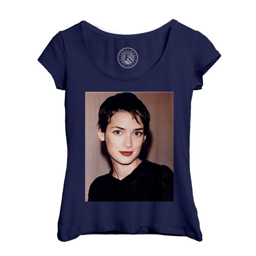 T-Shirt Femme Col Echancré Winona Ryder Actrice Star Hollywood Celebrite Photo Vintage