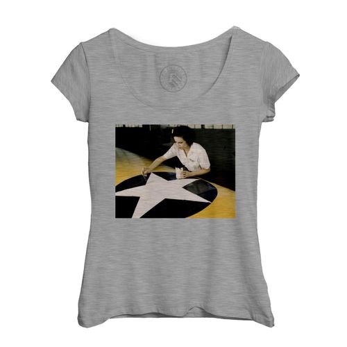 T-Shirt Femme Col Echancré Seconde Guerre Mondiale Femme Hero Peintre Avion Wwii