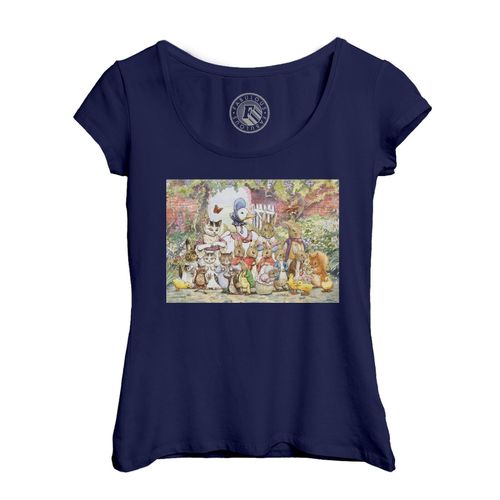 T-Shirt Femme Col Echancré Lapin Chatons Canards Mignon Illustration Enfant Beatrice Potter