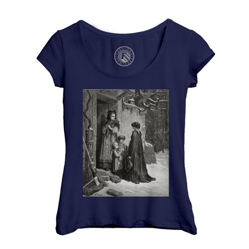 T-Shirt Femme Col Echancré La Cigale Et La Foumi Fable Lafontaine Gustave Dore Gravure