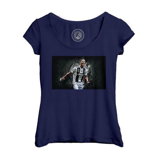 T-Shirt Femme Col Echancré Cristiano Ronaldo Cr7 Football Star Artwork Portugal