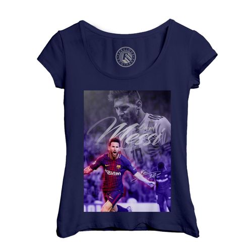 T-Shirt Femme Col Echancré Lionel Messi Barcelone Football Star Buteur Argentine