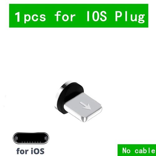Câble Magnétique Rond À 8 Broches,Type C,Micro Usb C,Fiches De Charge Rapide,Chargeur Aimanté De Téléphone,Prise Pour Iphone,Chargement De Ligne De 1m - Type 1pcs Plug For Iphone