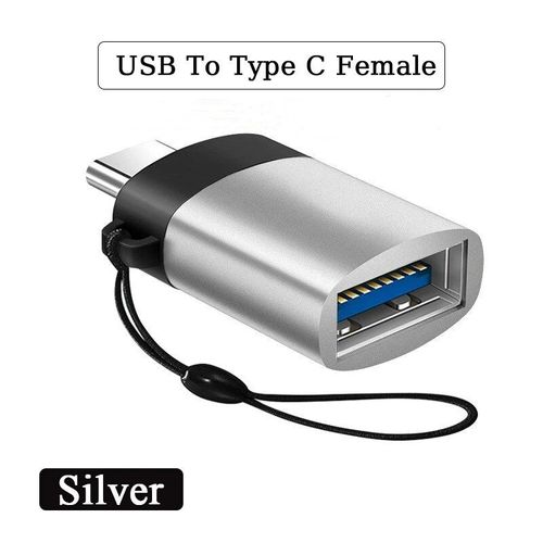 Adaptateur De Chargeur Usb 3.0 Vers Type C,Connecteur Otg,Type-C Vers Usb Mâle Vers Micro Usb,Convertisseur Adaptateur Pour Pc,Macbook,Voiture,Usb C,Isub - Type Silver A