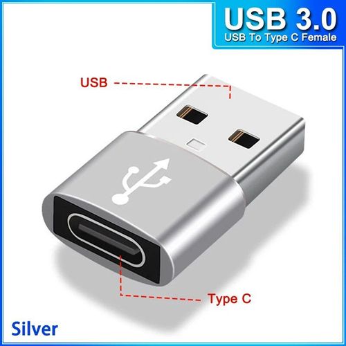 Otg-Convertisseur De Câble De Type C Vers Micro Procureur,Adaptateur De Type C Vers Usb 3.0,Macbookpro,Xiaomi,Samsung,Câble De Charge De Téléphone,Chargeur - Type Usbtotypec F Silver