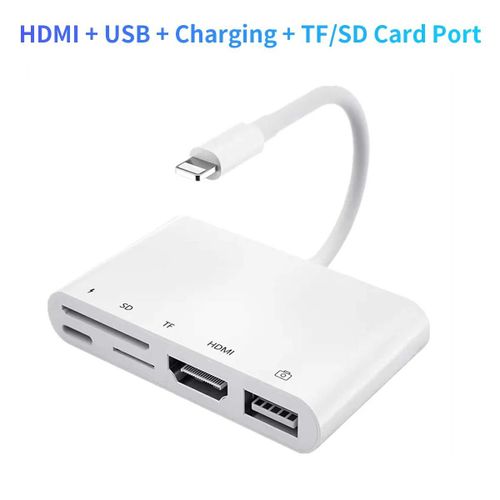 Adaptateur AV numérique Lightning vers HDMI,hub USB/OTG pour touristes,pour i-Phone/i-Pad vers 1080p,micro TV,convertisseur audio en direct - Type Type 1