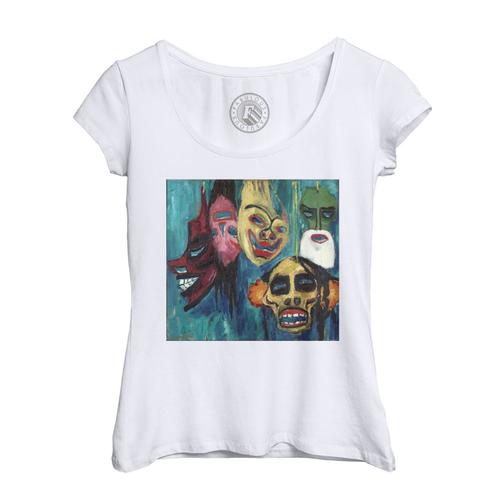 T-Shirt Femme Col Echancré Mask Emil Nolde 1911 Peinture Masque Modernisme