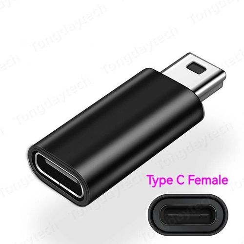 Connecteur de transfert de données universel pour GoPro,MP3,appareil photo numérique,GPS,Kang Mini 5 broches,adaptateur USB B mâle vers USB Type C femelle,métal - Type AD072 Black