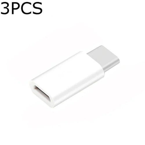 Adaptateur Usb Type C Femelle Vers Micro Usb Mâle,Connecteur,Micro Usb Chargeur,Convertisseur De Téléphone Pour Xiaomi Redmi Huawei - Type B-White-3pcs