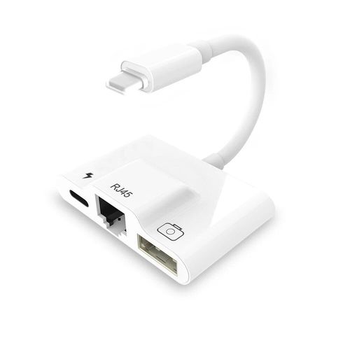 Lightning vers RJ45 Ethernet OTG,adaptateur AV numérique HDMI LAN,Hub USB 1080P,synchronisation d'écran,pour iPad/iPhone 14 - Type RJ45 USB CHG