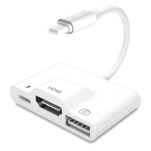 Lightning vers RJ45 Ethernet OTG,adaptateur AV numérique HDMI LAN,Hub USB 1080P,synchronisation d'écran,pour iPad/iPhone 14 - Type HDMI USB CHG