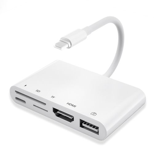 Lightning vers RJ45 Ethernet OTG,adaptateur AV numérique HDMI LAN,Hub USB 1080P,synchronisation d'écran,pour iPad/iPhone 14 - Type HDMI USB SD TF CHG