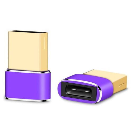 Adaptateur Usb 3.0 Mâle Vers Type C Femelle,Convertisseur De Clé Usb Pour Pc Portable,Câble De Chargement Pd - Type Purple