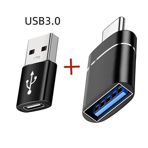 Connecteur Adaptateur De Chargeur Otg Usb 3.0 Vers Type-C Mâle Vers Type-C,Convertisseur Pour Pc,Macple,Voiture,Ipad,2 Pièces - Type E