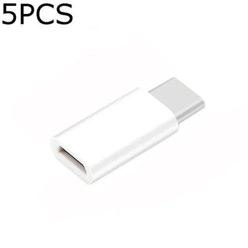 Adaptateur De Chargeur De Type C Femelle Vers Micro Usb Mâle,Connecteur,Convertisseur De Téléphone,Xiaomi,Redmi,Huawei - Type B-White-5pcs