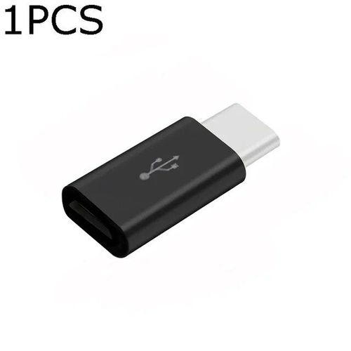 Adaptateur De Chargeur De Type C Femelle Vers Micro Usb Mâle,Connecteur,Convertisseur De Téléphone,Xiaomi,Redmi,Huawei - Type C-Black-1pcs
