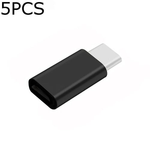 Adaptateur De Chargeur De Type C Femelle Vers Micro Usb Mâle,Connecteur,Convertisseur De Téléphone,Xiaomi,Redmi,Huawei - Type B-Black-5pcs