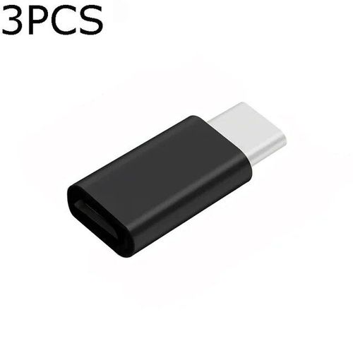 Adaptateur De Chargeur De Type C Femelle Vers Micro Usb Mâle,Connecteur,Convertisseur De Téléphone,Xiaomi,Redmi,Huawei - Type B-Black-3pcs