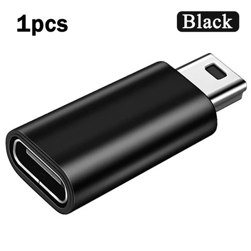 Adaptateur Mini USB vers Type C mâle vers femelle,connecteur de transfert de données,pour Gopro Hero Gamera,récepteur GPS,convertisseurs - Type 1pcs Black