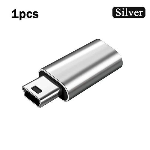 Adaptateur Mini USB vers Type C mâle vers femelle,connecteur de transfert de données,pour Gopro Hero Gamera,récepteur GPS,convertisseurs - Type 1pcs Silver