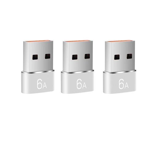 Adaptateur Otg Snaptype C Femelle Vers Usb 3.0 Mâle,Câble De Chargeur,Convertisseur De Puissance,Iphone,Samsung,Xiaomi,Macple,3 Pièces,1 Pièce - Type Silver 3pcs