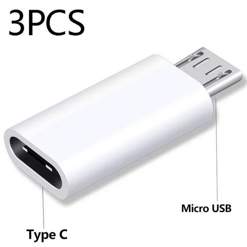 Adaptateur USB Type C vers Micro USB Android,connecteur pour téléphone,tablette,convertisseur mâle vers femelle,Xiaomi,Huawei - Type 3Pcs TypeC to Micro #B
