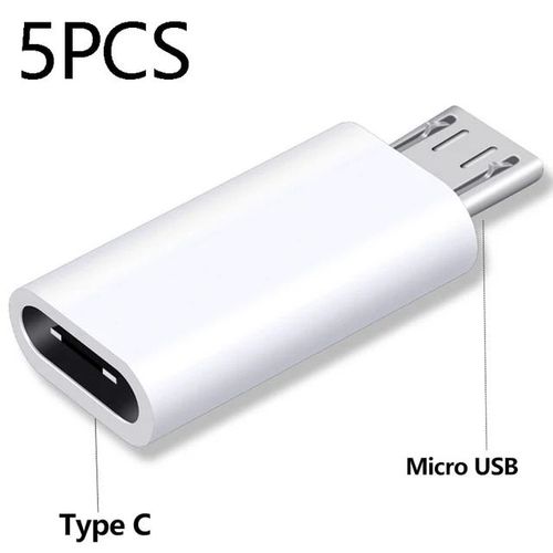 Adaptateur Usb Type C Femelle Vers Micro Usb Mâle,Connecteur Type-C,Chargeur Adaptateur Pour Xiaomi Huawei,Convertisseur De Téléphone - Type 5pcs Typec To Micro #B
