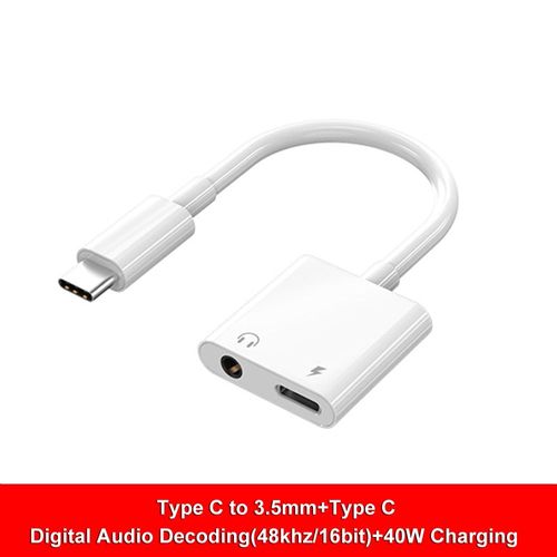 Type C à 3.5 MM Jack AUX Adaptateur USB-C 3 5 Numérique Audio Câble Écouteur sauna téléphone OTG Haut Décodage Taux Connecteur Pour Samsung - Type Digital Audio #B