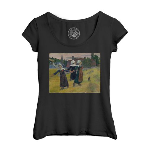T-Shirt Femme Col Echancré Filles Bretonnes Danse Pont Aven Paul Gauguin Peinture Impressionnisme Art