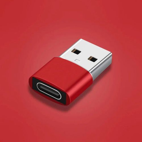 Adaptateur USB Type-C vers Micro USB Femelle vers Mâle,Abrters pour Xiaomi,Samsung,Chargeur,Câble de Données,USBC - Type USB-Type-C Red